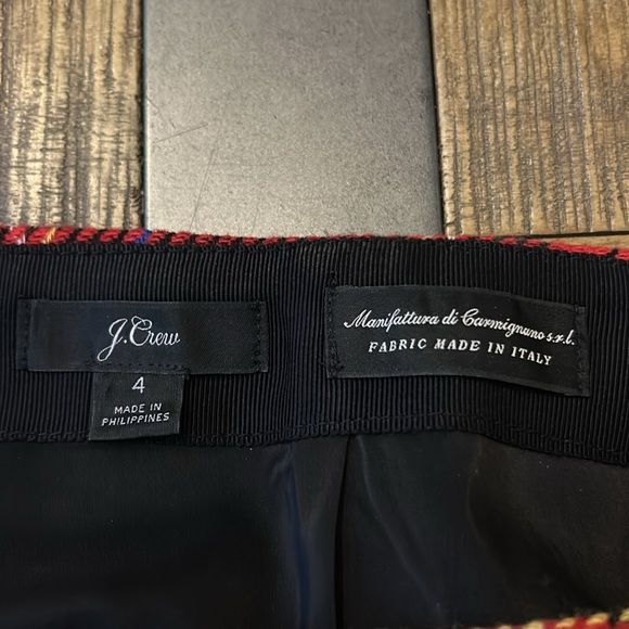 J. Crew Holiday Lurex Pencil Mini Skirt Stewart Tartan Plaid, women’s size 4 - Picture 8 of 11